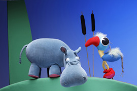 Szenenfoto aus "Achtung, hier kommt ein Nilpferd!" (3+) © LILARUM Szenenfoto aus "Achtung, hier kommt ein Nilpferd!" (3+)