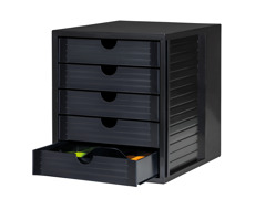 Schubladenbox, ölo-schwarz, vorne, geöffnete Schublade © HAN GmbH & Co. KG Schubladenbox, ölo-schwarz, vorne, geöffnete Schublade