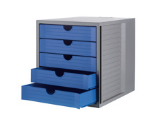 Schubladenbox, ölo-grau/öko-blau, vorne, geöffnete Schublade © HAN GmbH & Co. KG Schubladenbox, ölo-grau/öko-blau, vorne, geöffnete Schublade