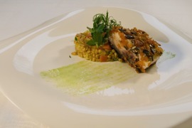 Karpfen an Rollgerstelrisotto © KWP Karpfen an Rollgerstelrisotto