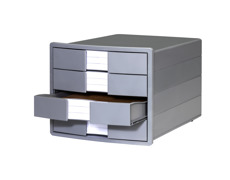 Schubladenbox, ölo-grau, vorne, geöffnete Schublade © HAN GmbH & Co. KG Schubladenbox, ölo-grau, vorne, geöffnete Schublade