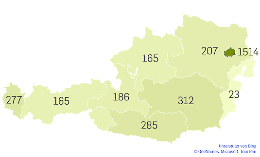 Anzahl der UZ-zertifizierten Veranstaltungen je Bundesland Anzahl der UZ-zertifizierten Veranstaltungen je Bundesland