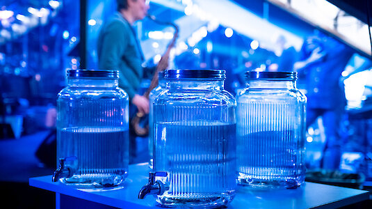 Wasserkaraffen mit Wiener Leitungswasser für das Dancing-Stars-Orchester Wasserkaraffen mit Wiener Leitungswasser für das Dancing-Stars-Orchester